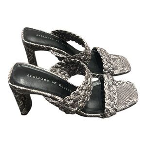 Articles of Society Asti Braided Open Square Toe Blocked Heeled Sandals Size 10